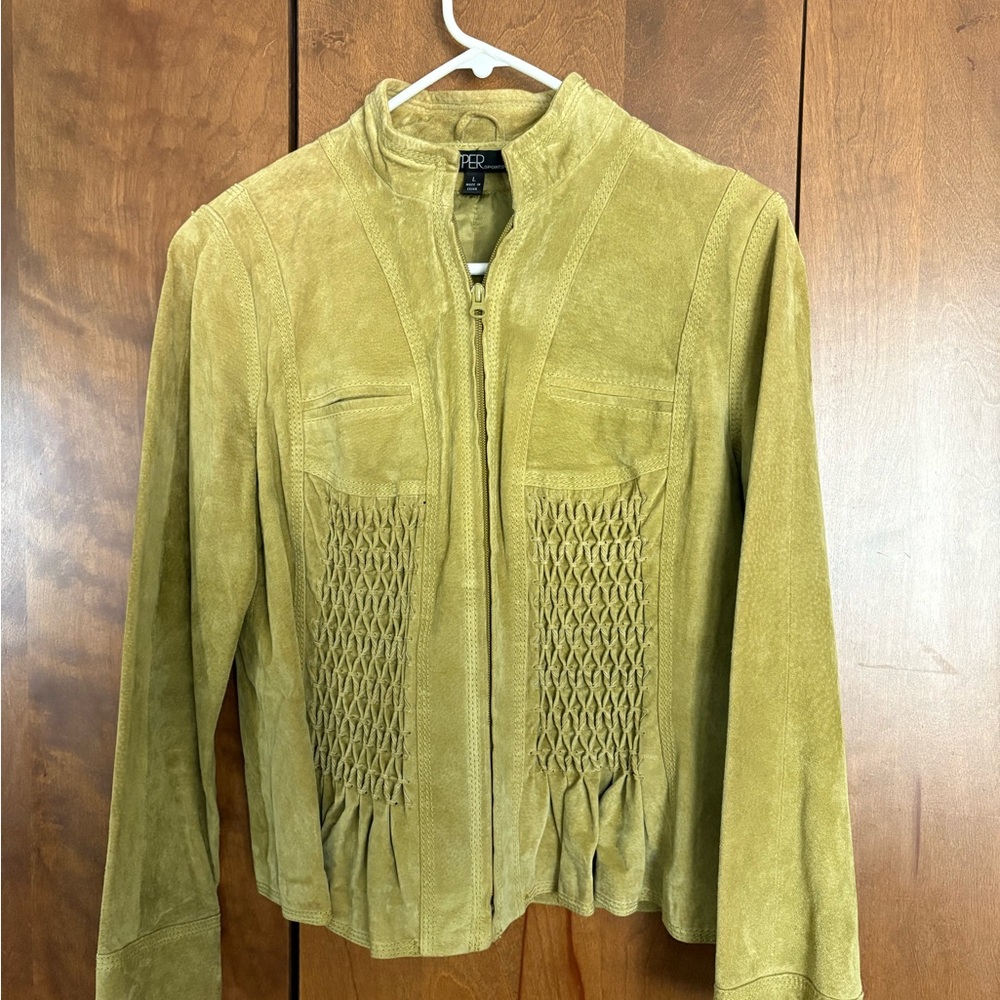 Kasper Women's  Suede Jacket in Olive